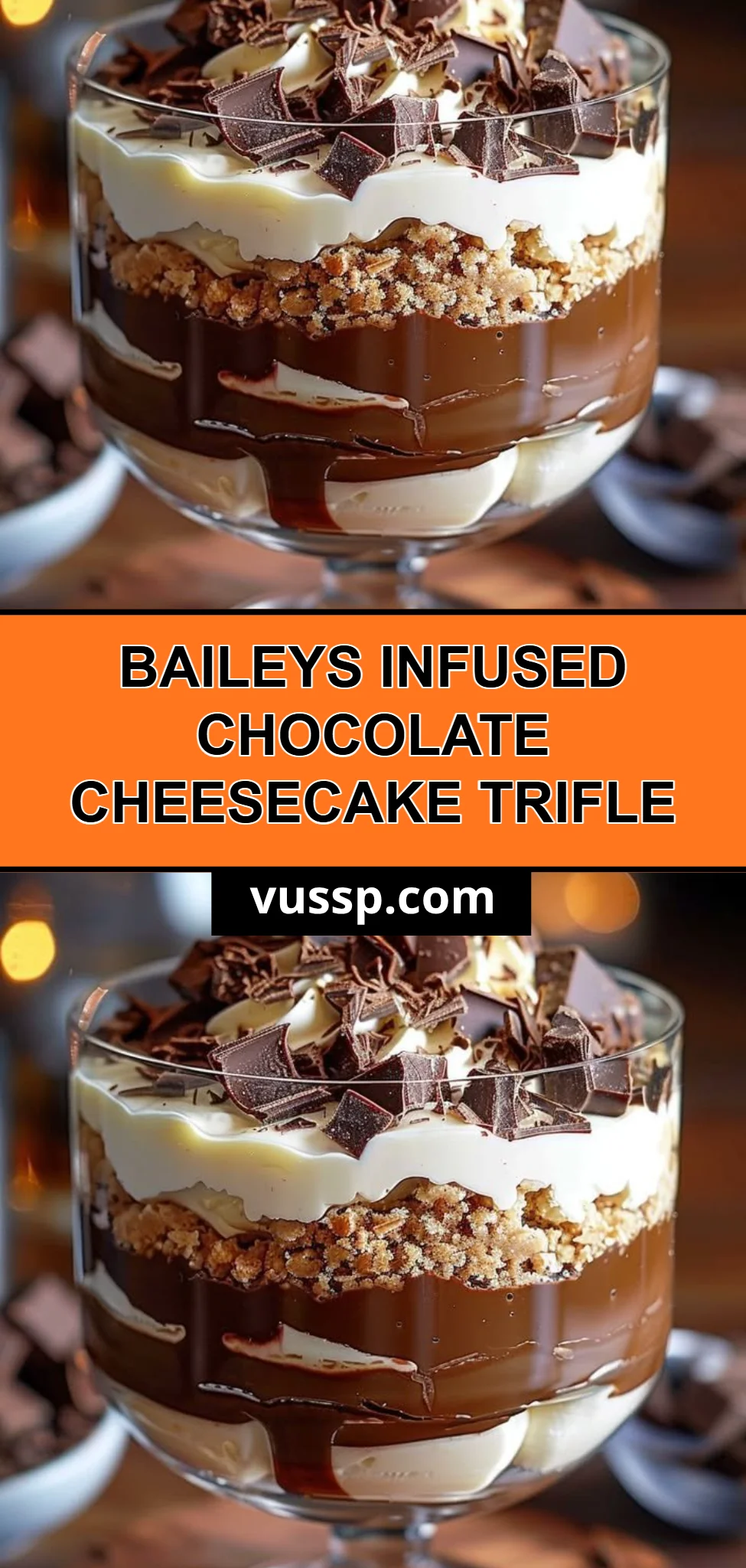 Baileys Infused Chocolate Cheesecake Trifle