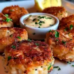 Delicious Baltimore-style crab cakes served on a plate with lemon wedges