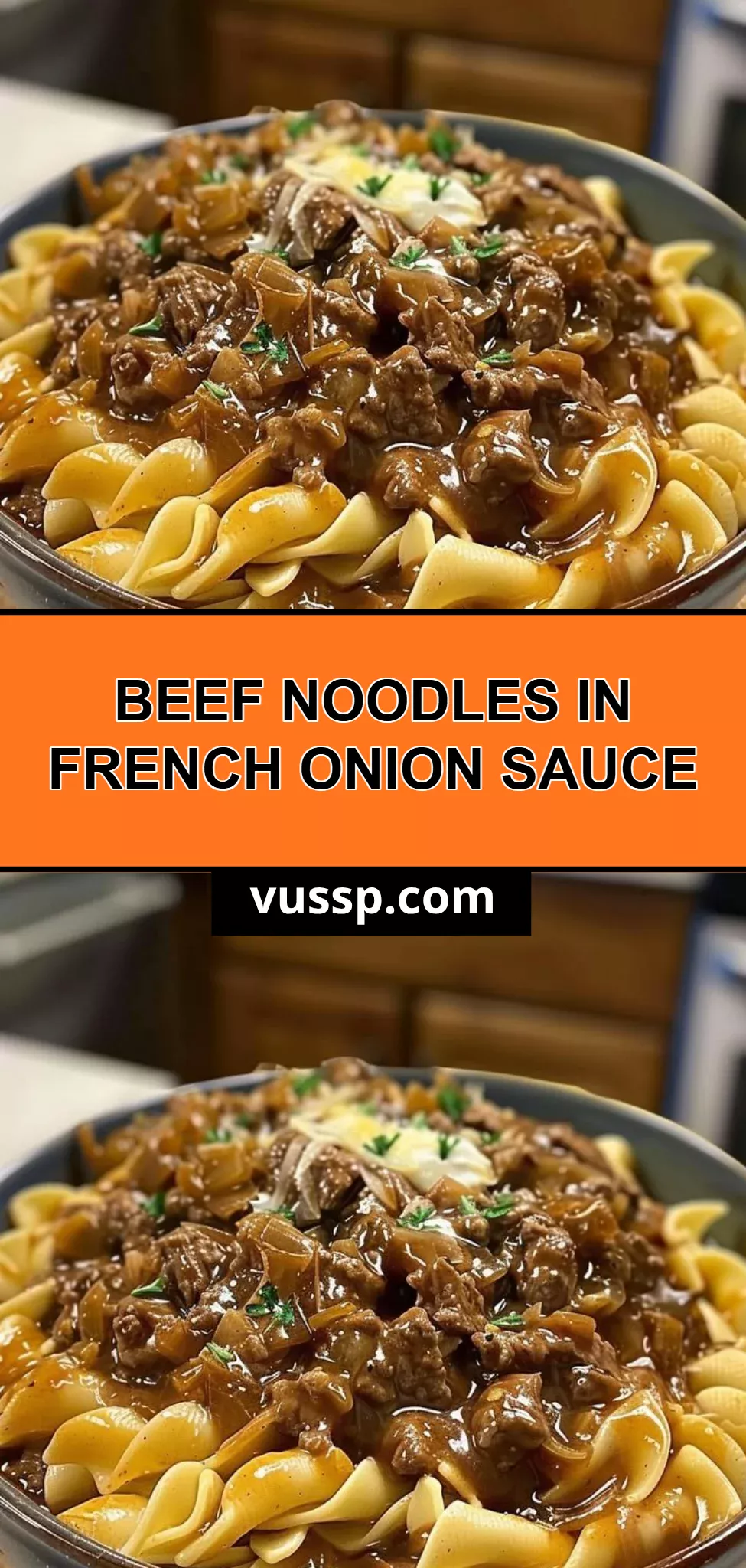 Beef Noodles in French Onion Sauce