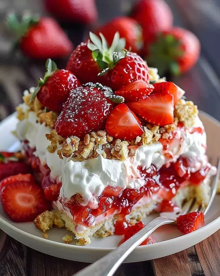Berry Crunch Poke Cake