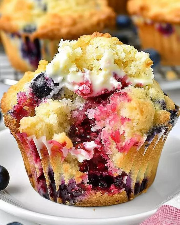 Berry-Infused Cream Cheese Muffins