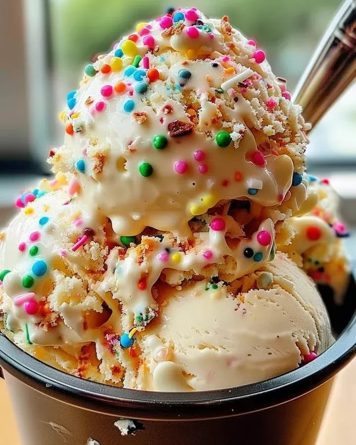 Birthday Cake Ice Cream with Sprinkles