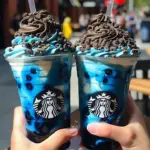 Delicious Blue Cookies and Cream Frappuccino Dip in a serving bowl