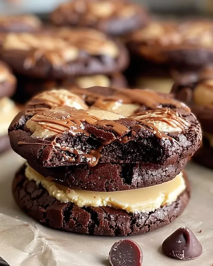 Buckeye-Inspired Brownie Cookies