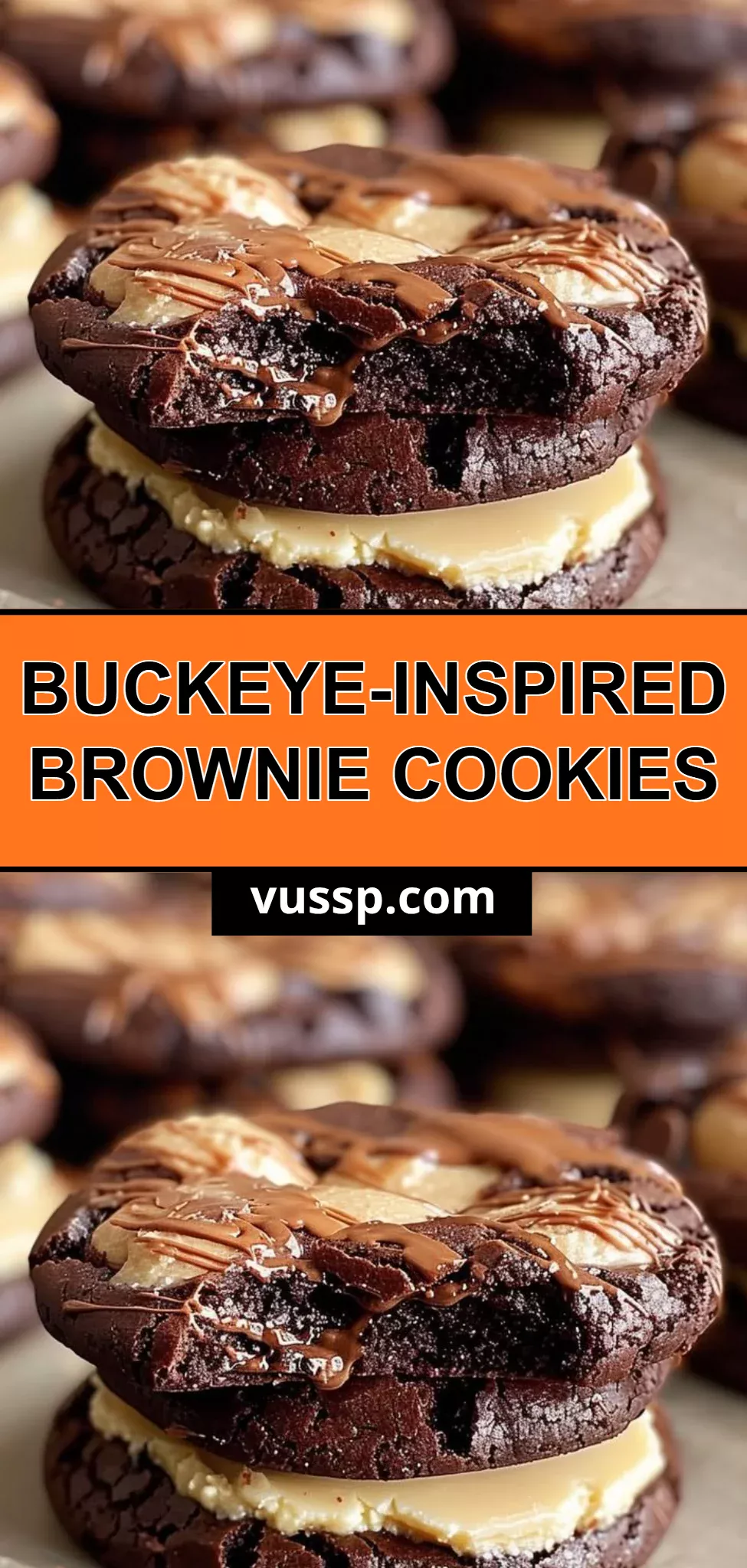 Buckeye-Inspired Brownie Cookies
