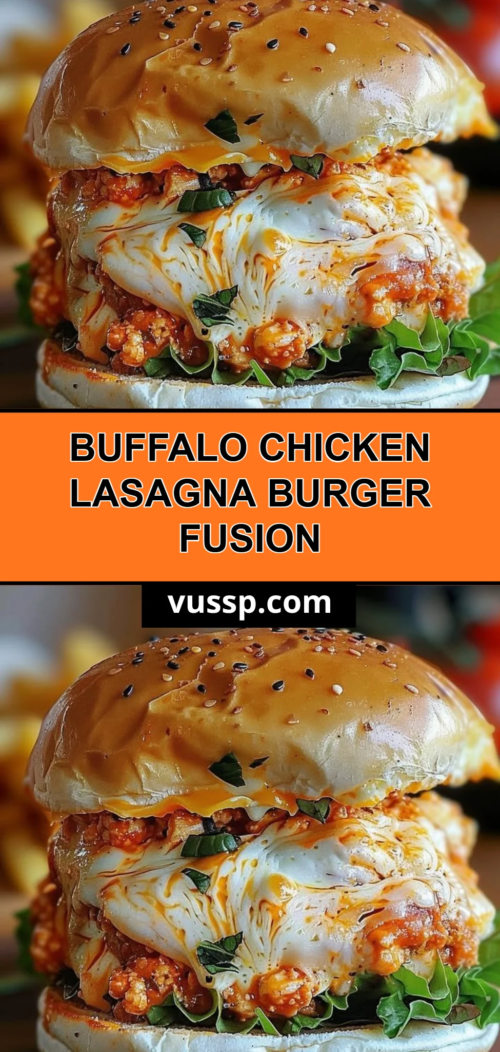 Buffalo Chicken Lasagna Burger Fusion