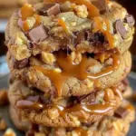 Delicious Butterfinger caramel crunch cookies on a plate