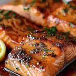 Plate of Cajun Honey Butter Salmon with herbs and spices