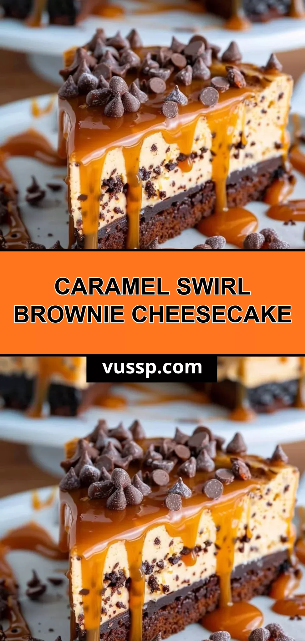 Caramel Swirl Brownie Cheesecake