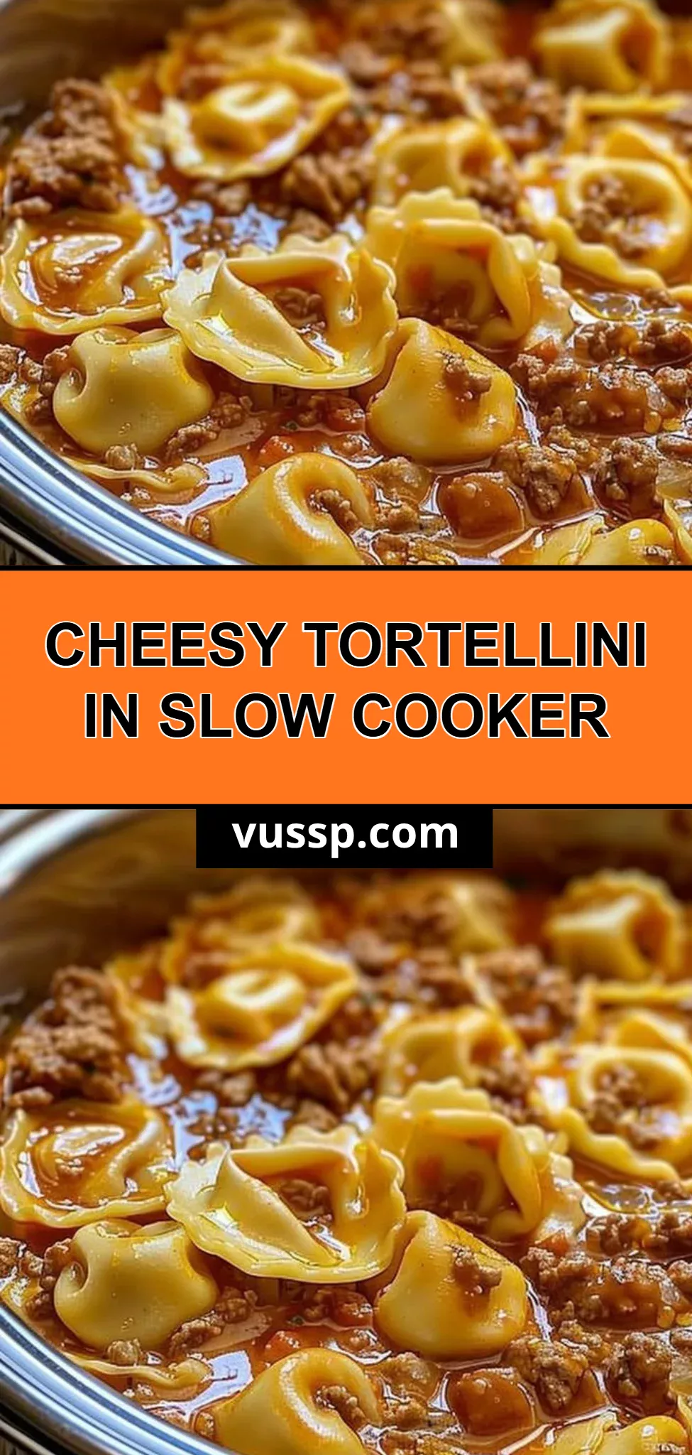 Cheesy Tortellini in Slow Cooker