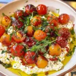 Cherry tomato confit recipe with whipped feta topping
