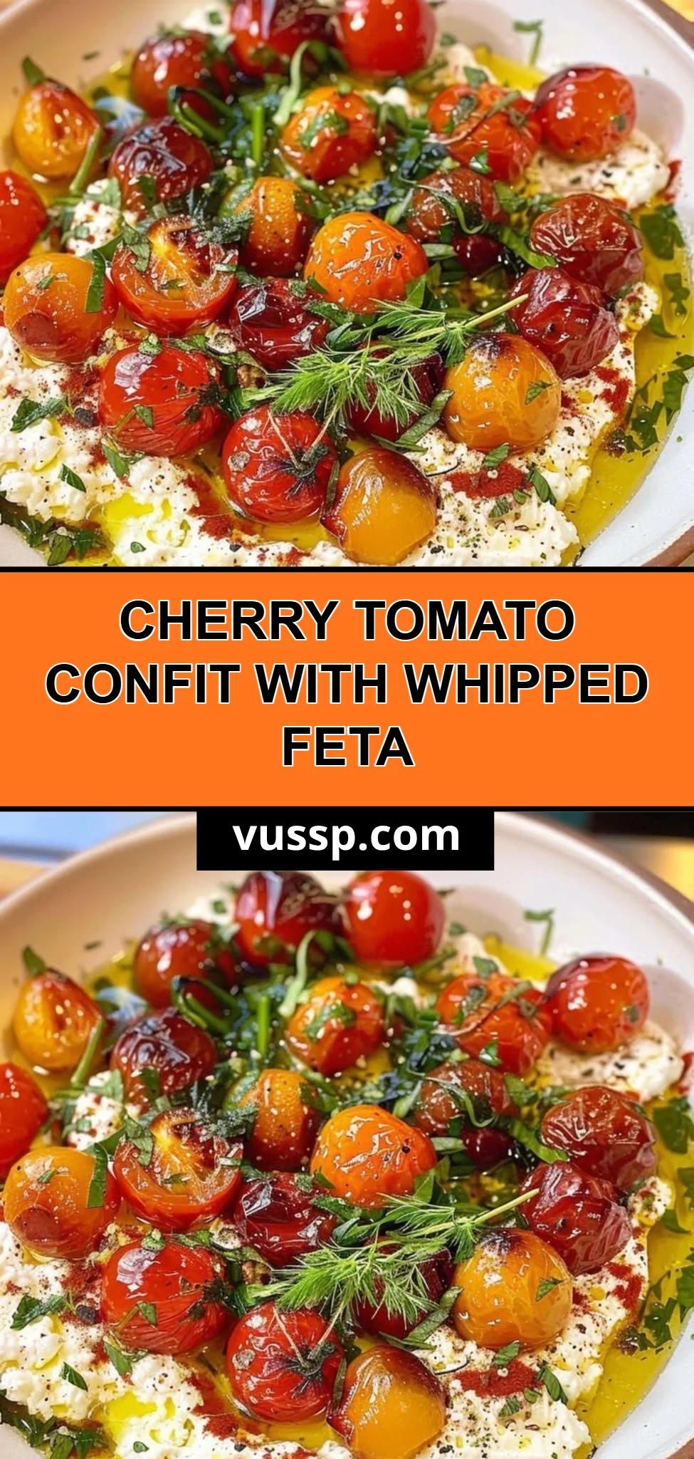Cherry Tomato Confit with Whipped Feta