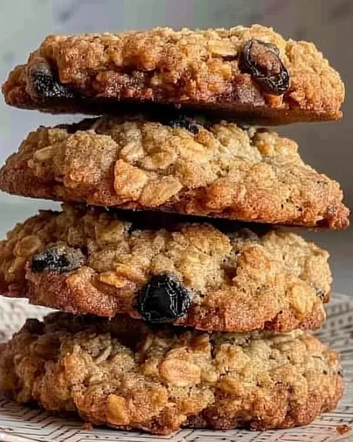 Chewy Oatmeal Cookies with Chocolate Raisins