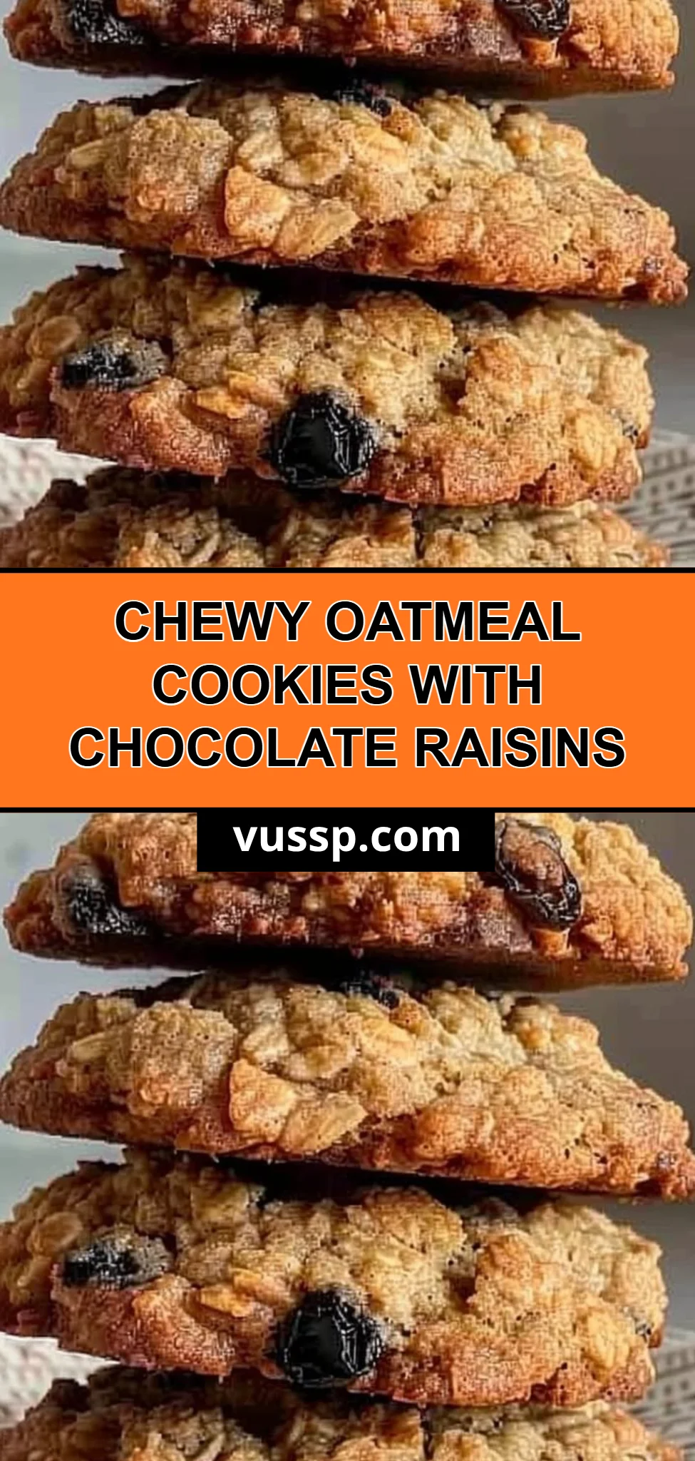 Chewy Oatmeal Cookies with Chocolate Raisins