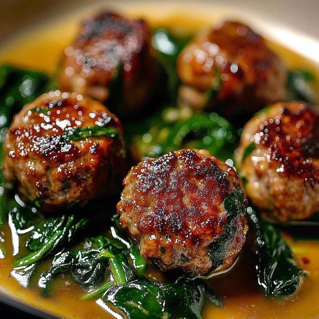 Chicken Ricotta Spinach Alfredo Meatballs