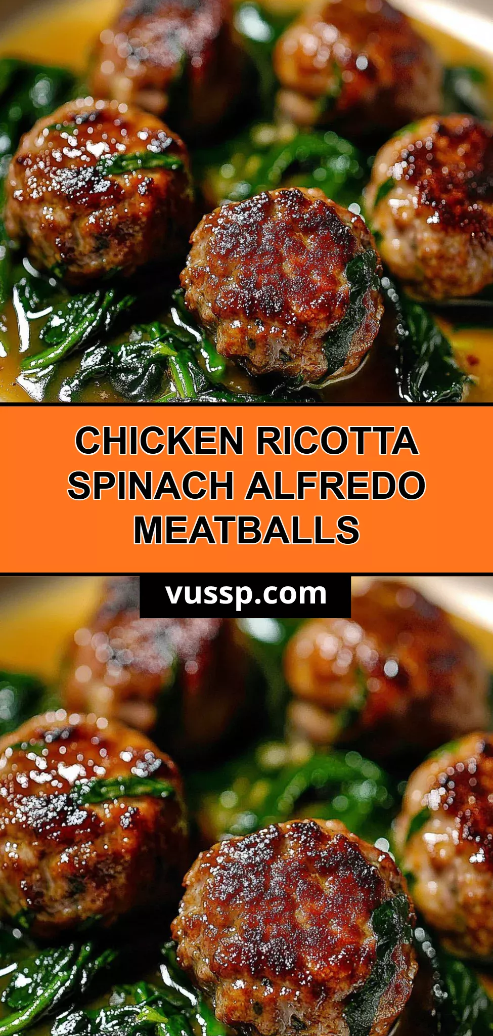 Chicken Ricotta Spinach Alfredo Meatballs