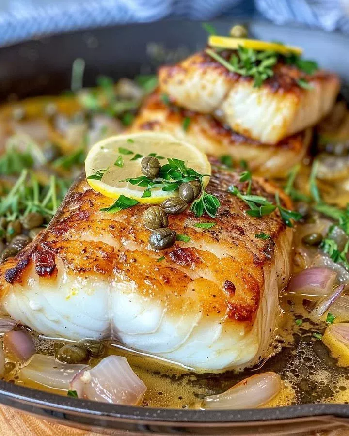 Chilean Lemon Butter Seabass with Capers
