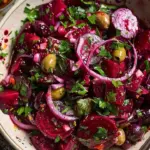 Citrus-Infused Mediterranean Beetroot and Olive Salad with vibrant colors and fresh ingredients