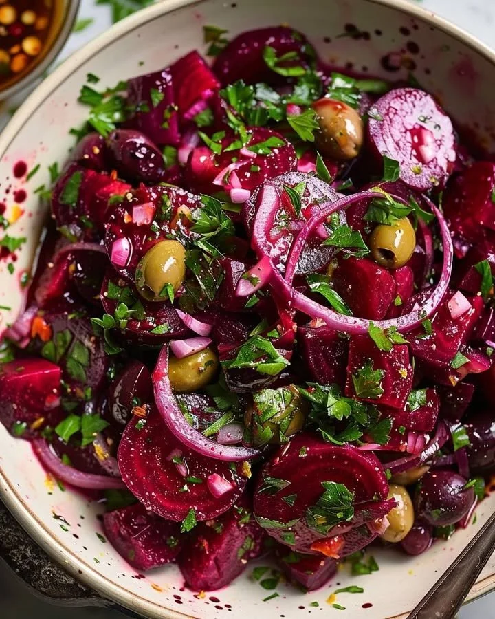 Citrus-Infused Mediterranean Beetroot and Olive Salad