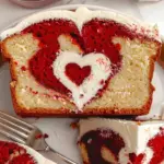 Delicious Classic Red Velvet Loaf baked and displayed on a plate