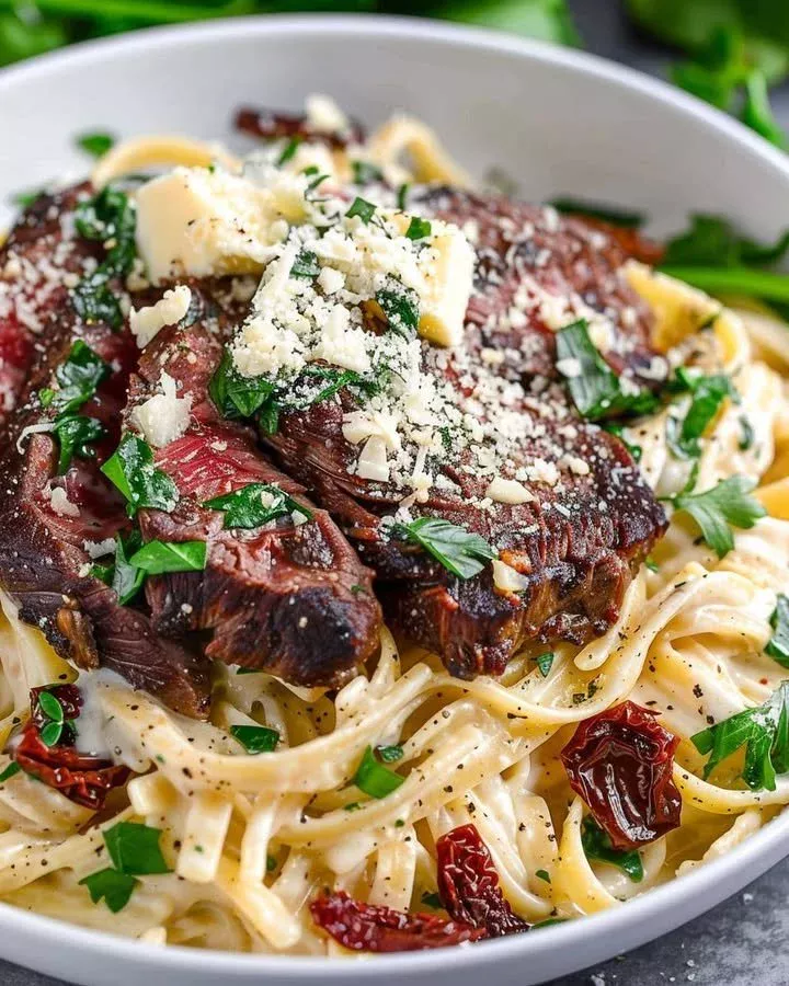 Copycat Steak Gorgonzola Alfredo