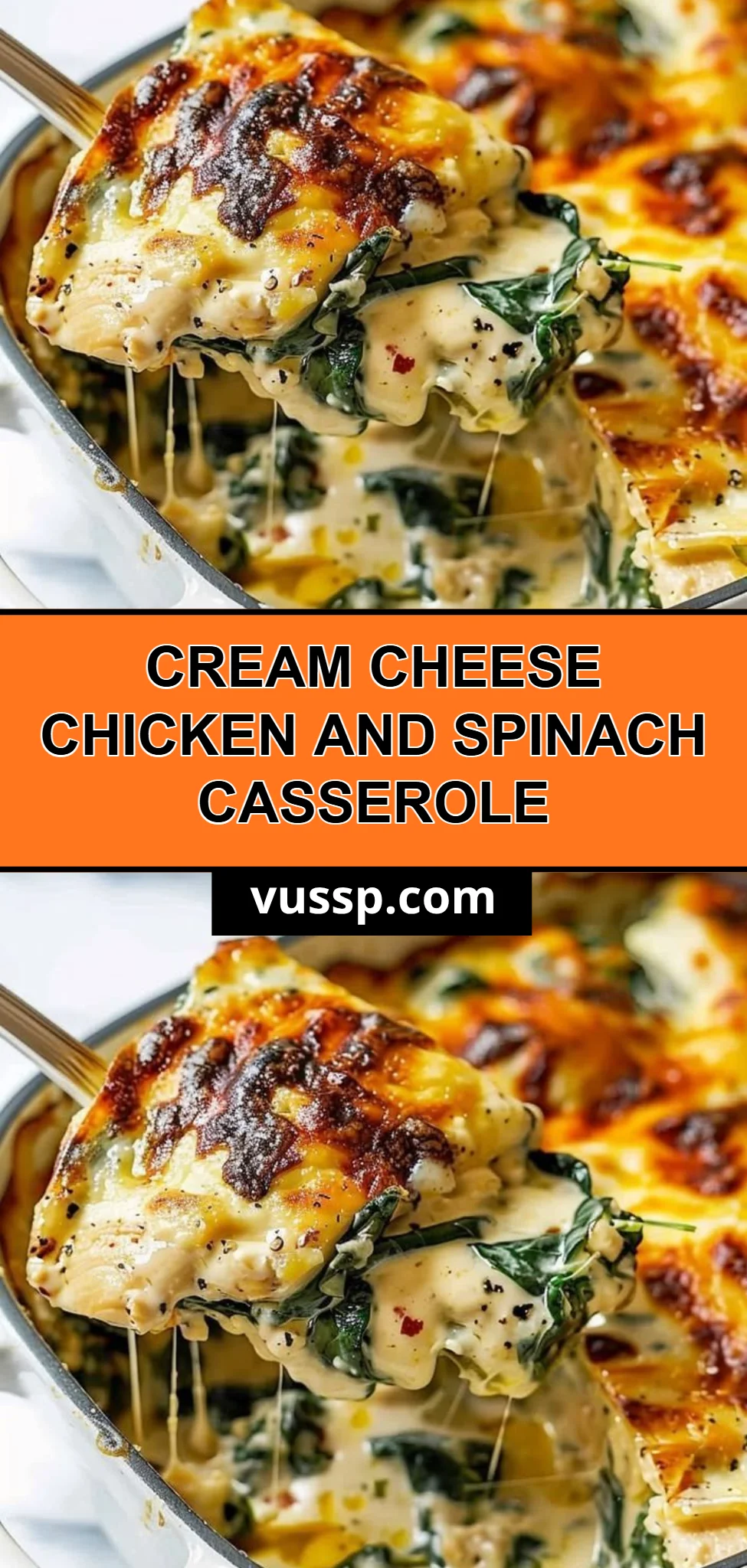 Cream Cheese Chicken and Spinach Casserole