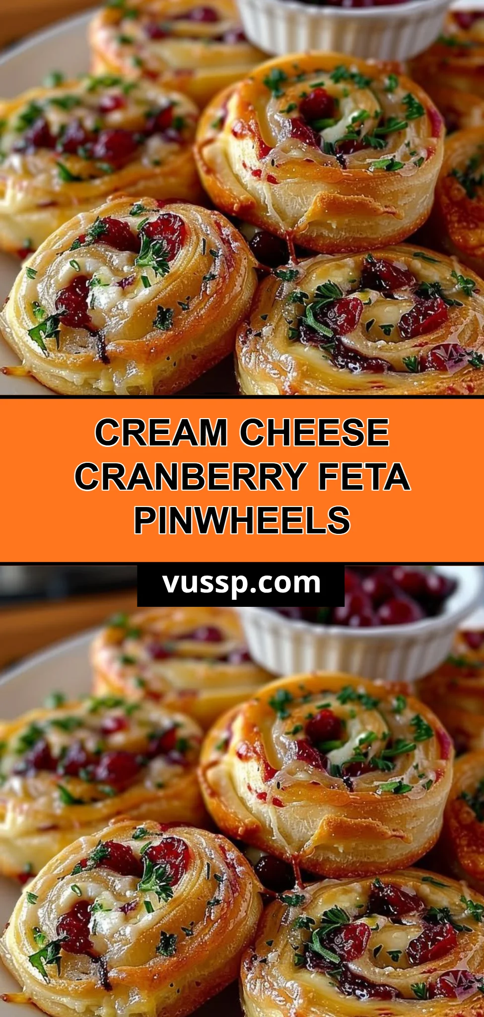 Cream Cheese Cranberry Feta Pinwheels