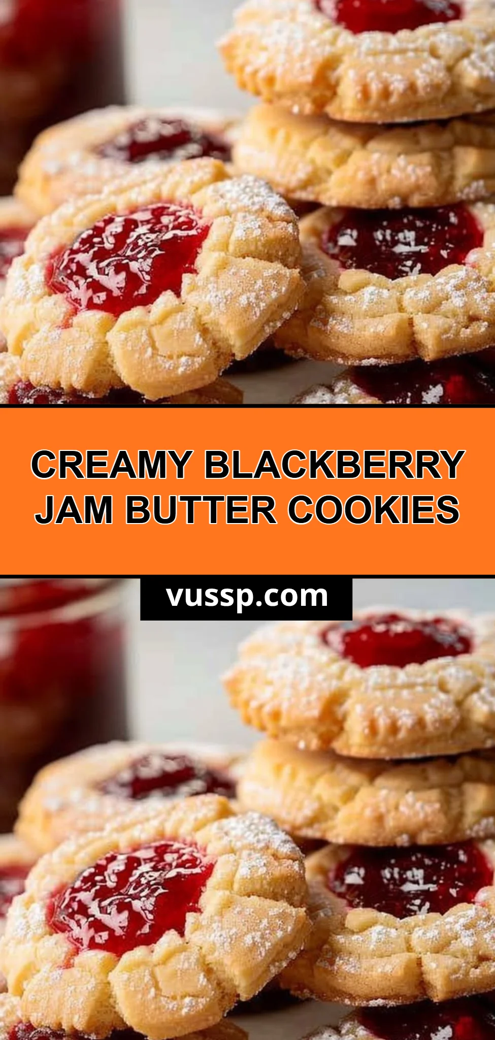 Creamy Blackberry Jam Butter Cookies