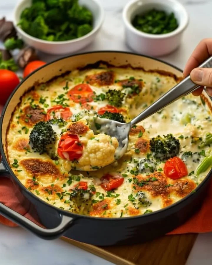 Creamy Broccoli and Cauliflower Medley