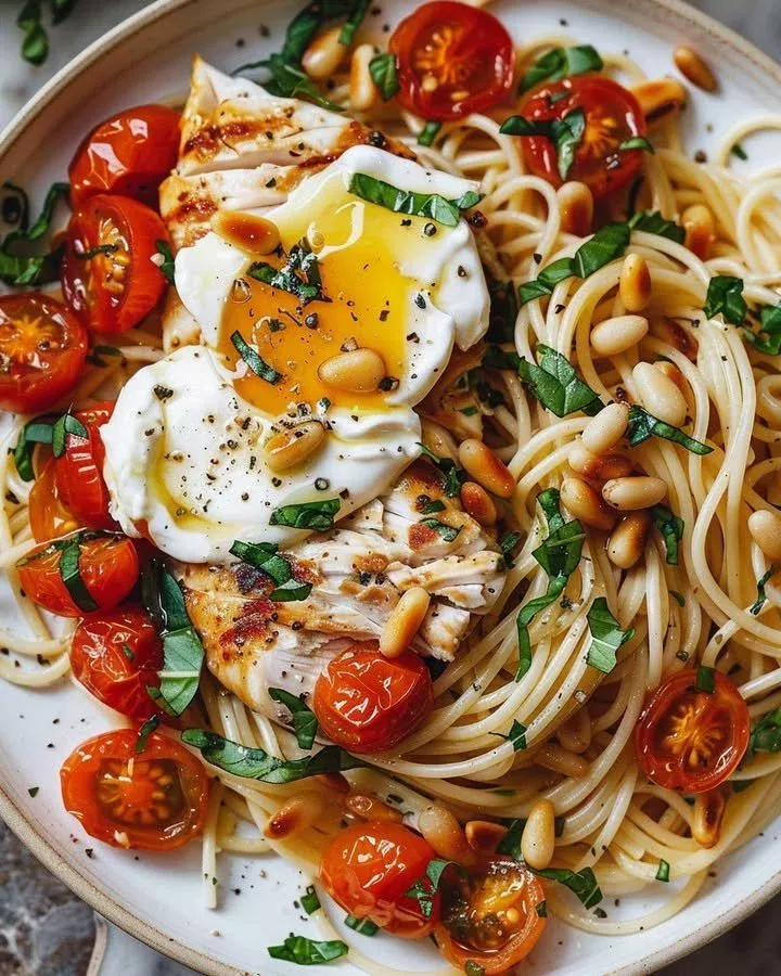 Creamy Chicken with Roasted Tomato Pasta