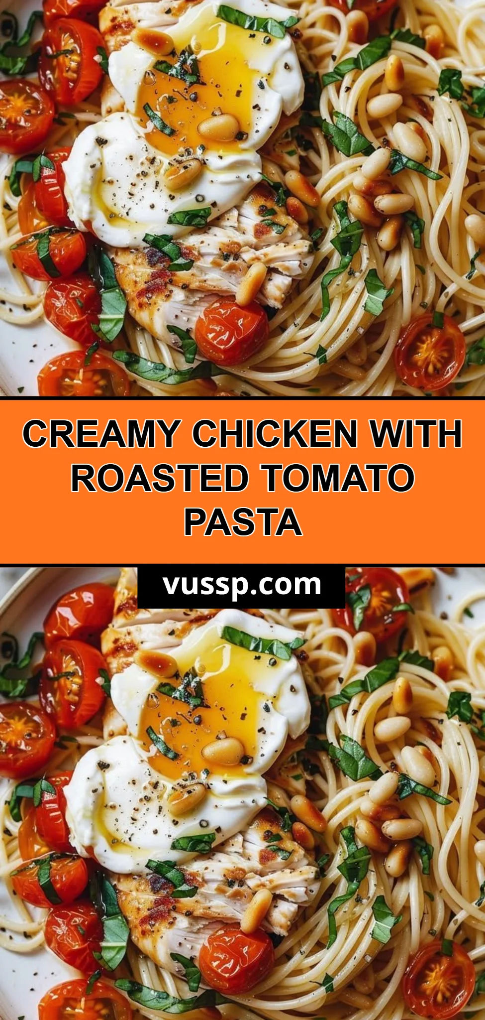 Creamy Chicken with Roasted Tomato Pasta