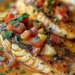 Creamy Creole Red Snapper served with spices and herbs