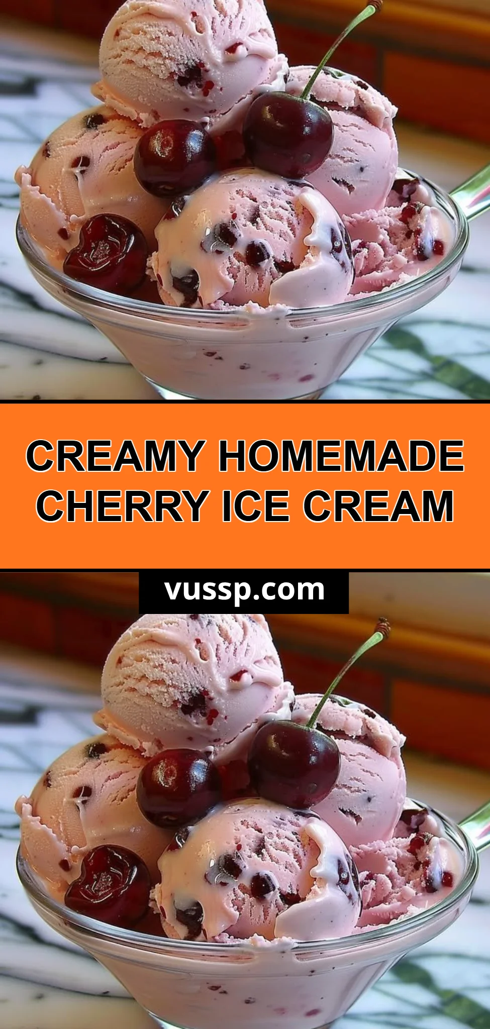 Creamy Homemade Cherry Ice Cream