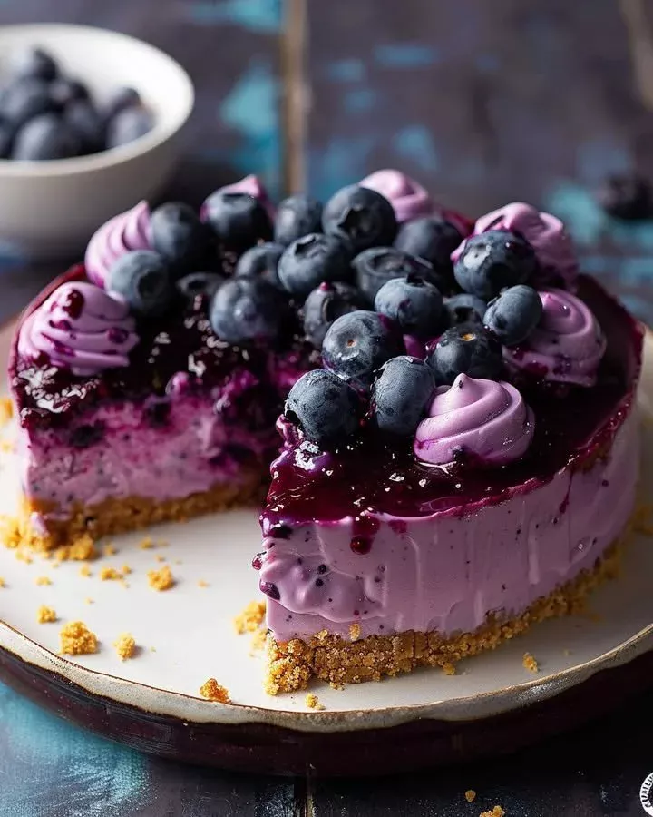 Creamy No-Bake Blueberry Cheesecake