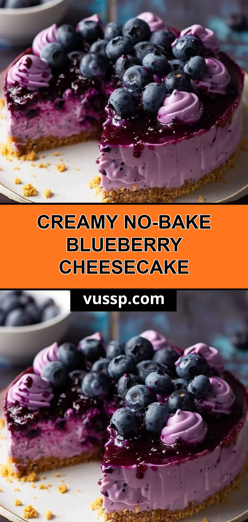 Creamy No-Bake Blueberry Cheesecake