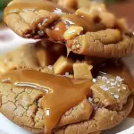 Delicious creamy peanut butter caramel cookies on a plate