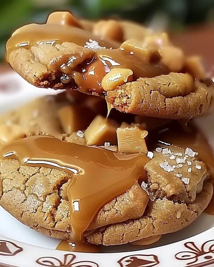 Creamy Peanut Butter Caramel Cookies