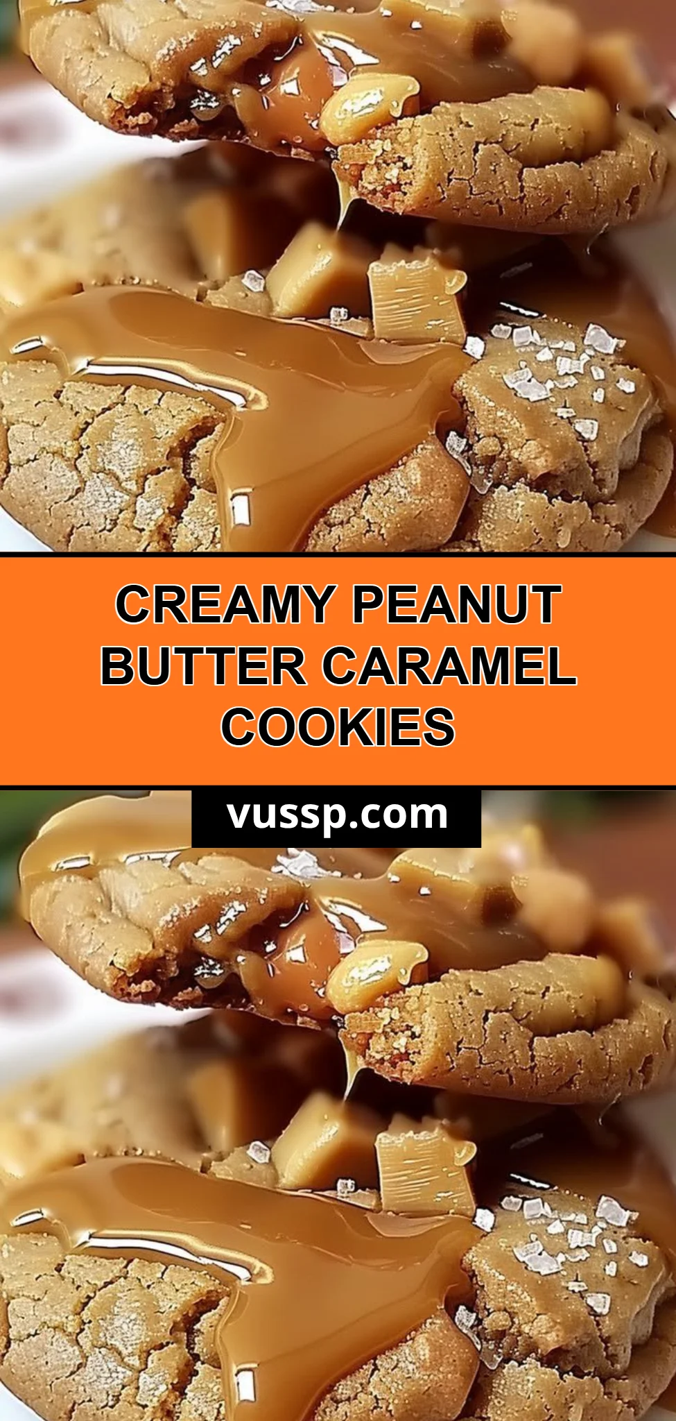 Creamy Peanut Butter Caramel Cookies
