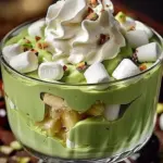 Creamy pistachio pudding with pineapple twist served in a bowl
