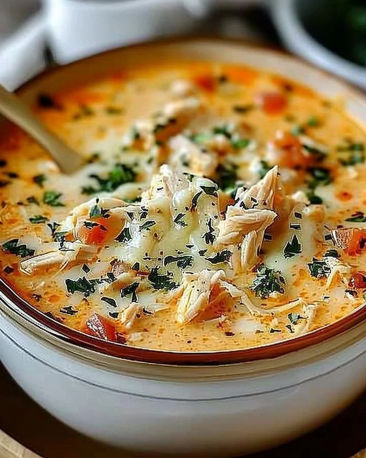 Creamy Slow Cooker Chicken Parmesan Soup