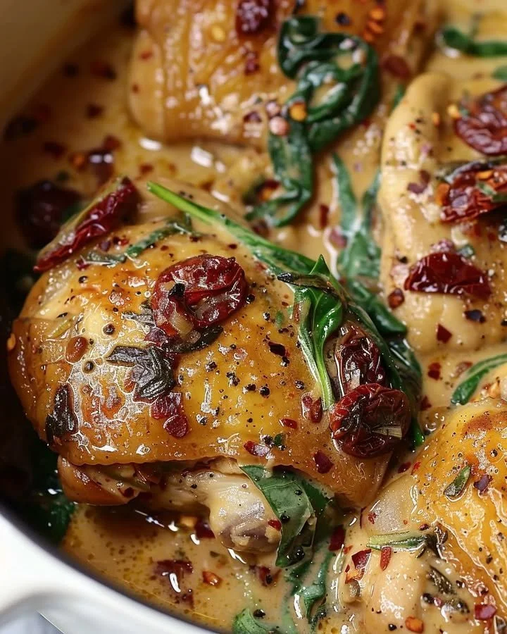 Creamy Slow Cooker Tuscan Chicken