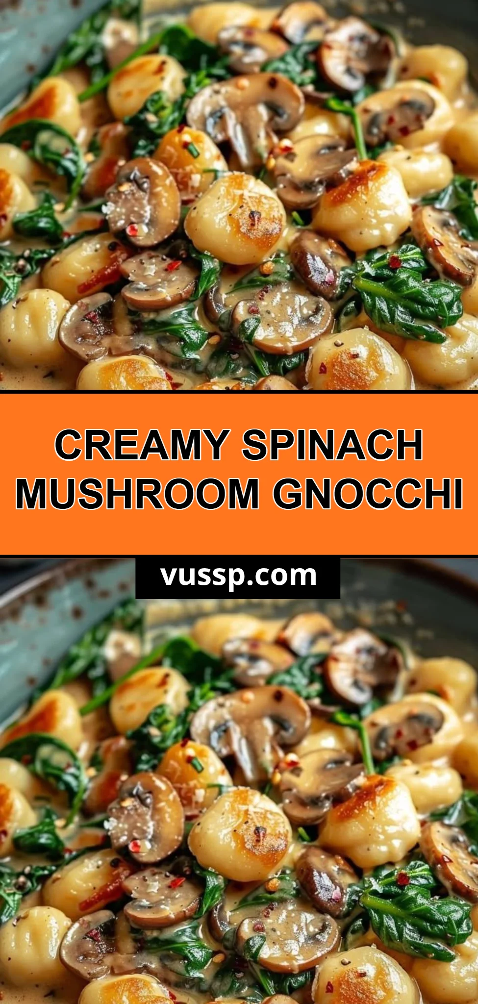 Creamy Spinach Mushroom Gnocchi
