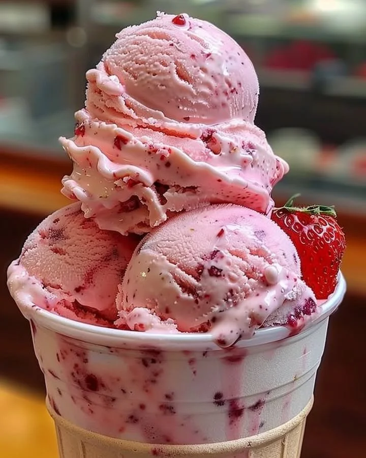 Creamy Strawberry Sensation Ice Cream