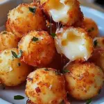 Crispy fried cheese bites served on a plate