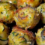 Plate of crispy garlic zucchini bites ready to eat