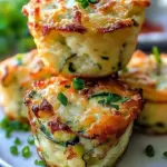 Crispy Parmesan Zucchini Muffins fresh out of the oven, golden and fluffy