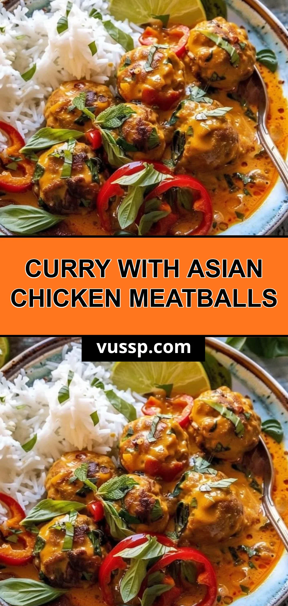 Curry with Asian Chicken Meatballs