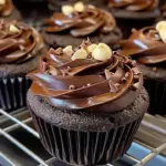 Decadent chocolate fudge cupcakes topped with rich chocolate frosting