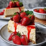 Double Cheese Strawberry Cheesecake with fresh strawberries and creamy texture
