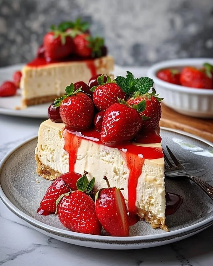 Double Cheese Strawberry Cheesecake
